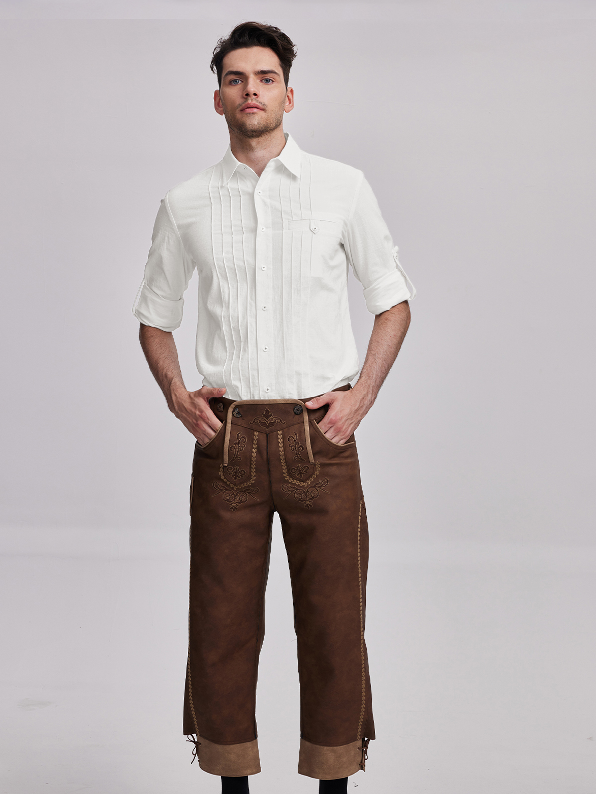 Dirndlbluse langarm weiß