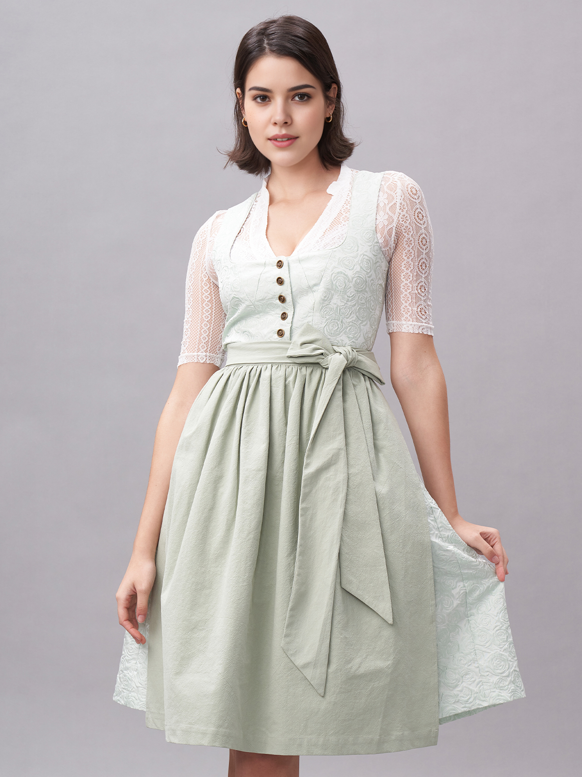 Modernes Dirndl in Grün – perfekt für Festivals und Hochzeiten