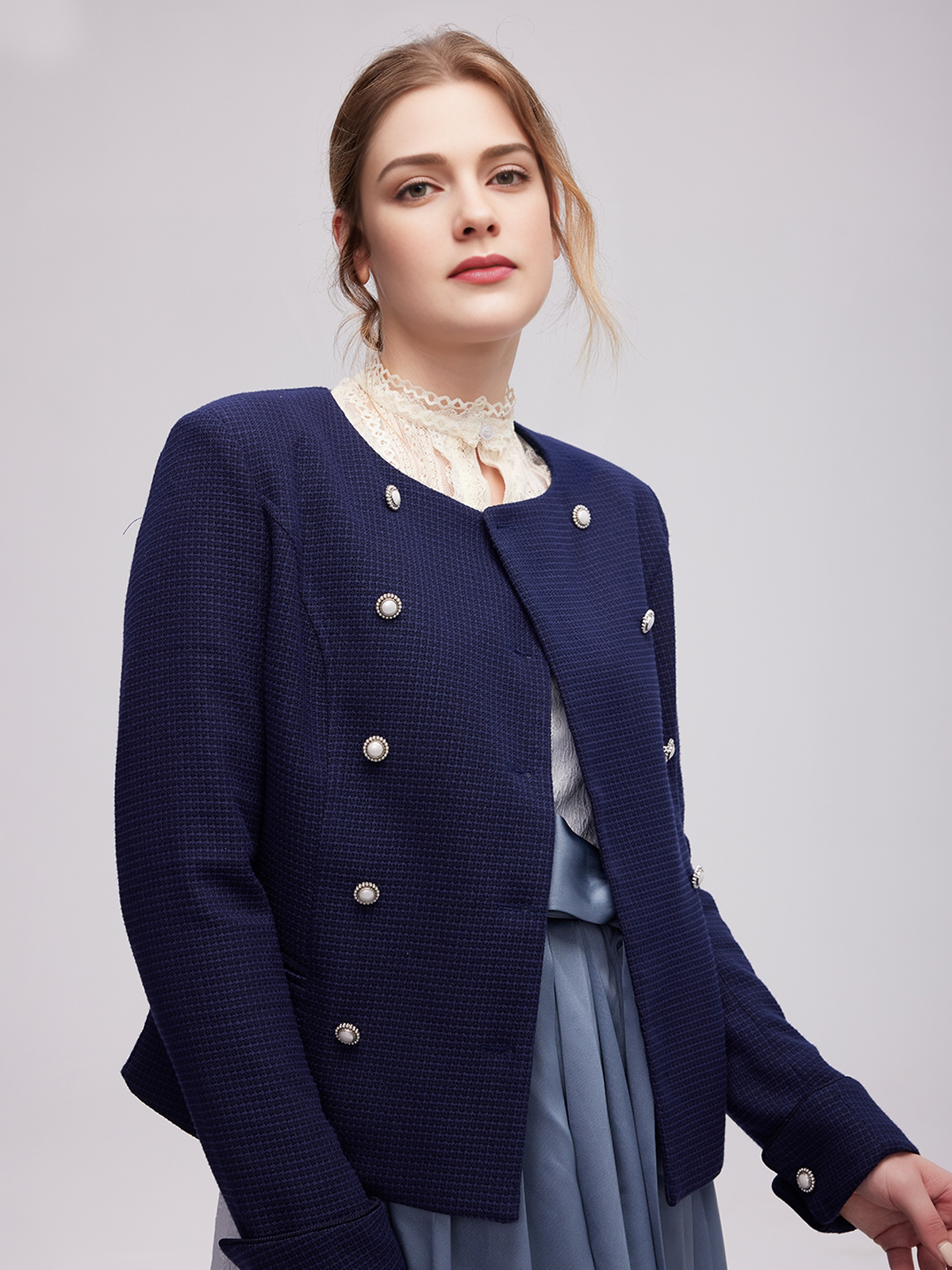 Elegantes einfarbiges Dirndl in Blau